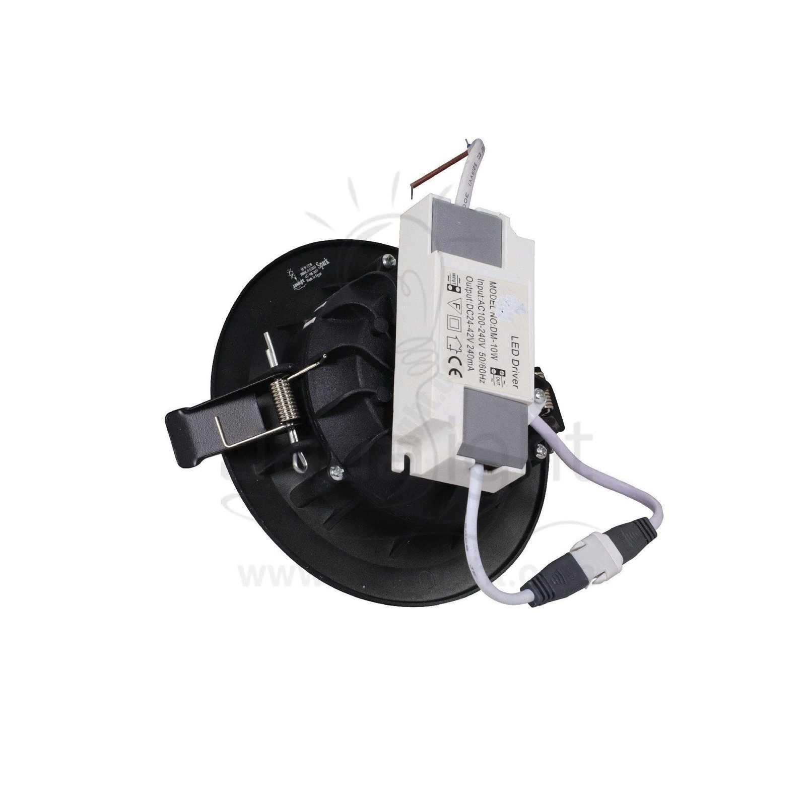 كشاف 10 وات كومبكت وورم حلق اسود مط جنى لايت Plastic Warm Compact 10 Watt Downlight